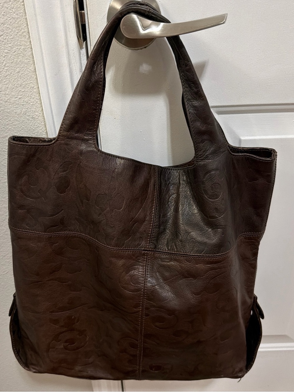 Falor Italia Le Borse Leather Tote Brown Purse Italy